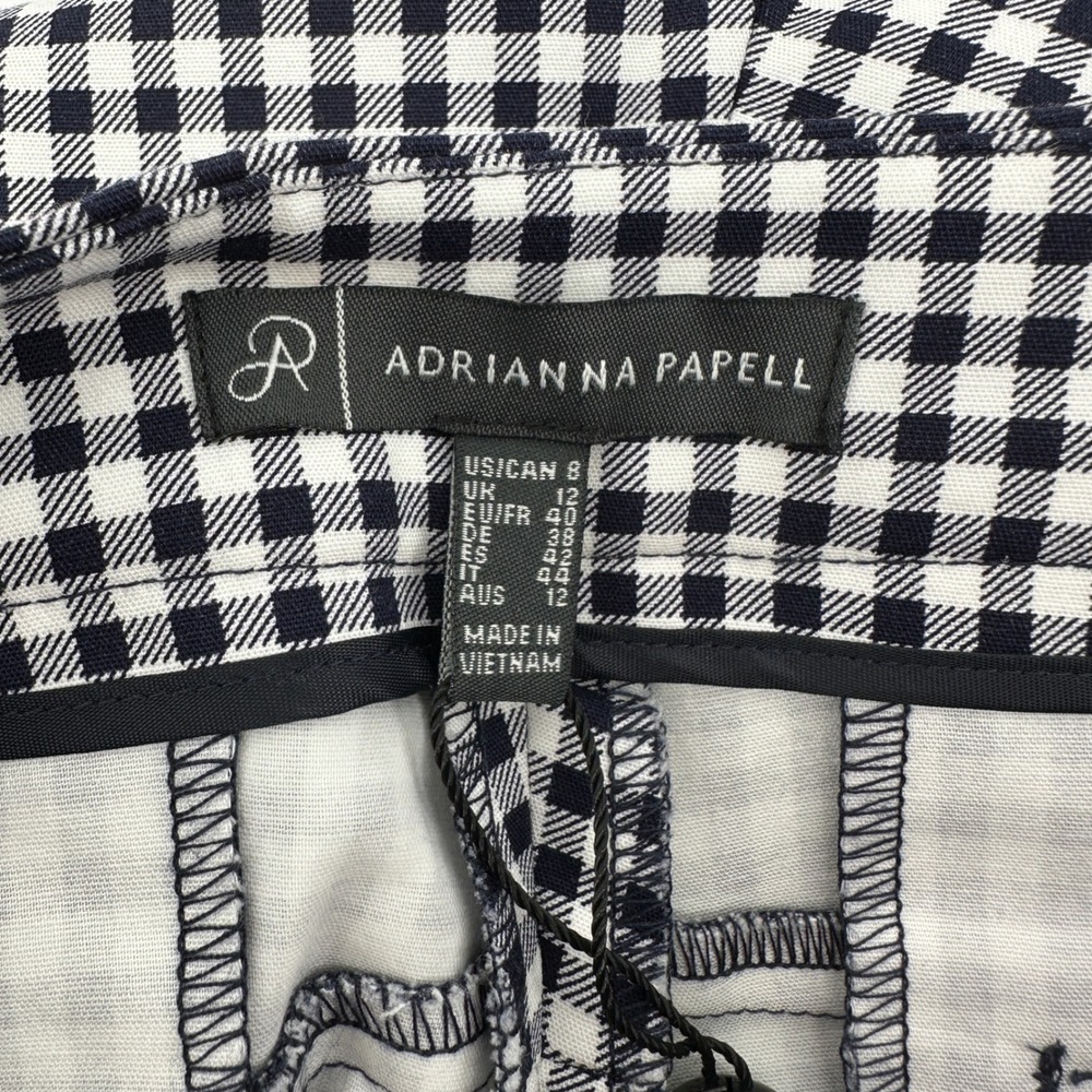 Adrianna Papell Women's Kate Fit Gingham Capri Pant NWT $89 Cotton Pockets Sz 8 - Picture 5 of 11